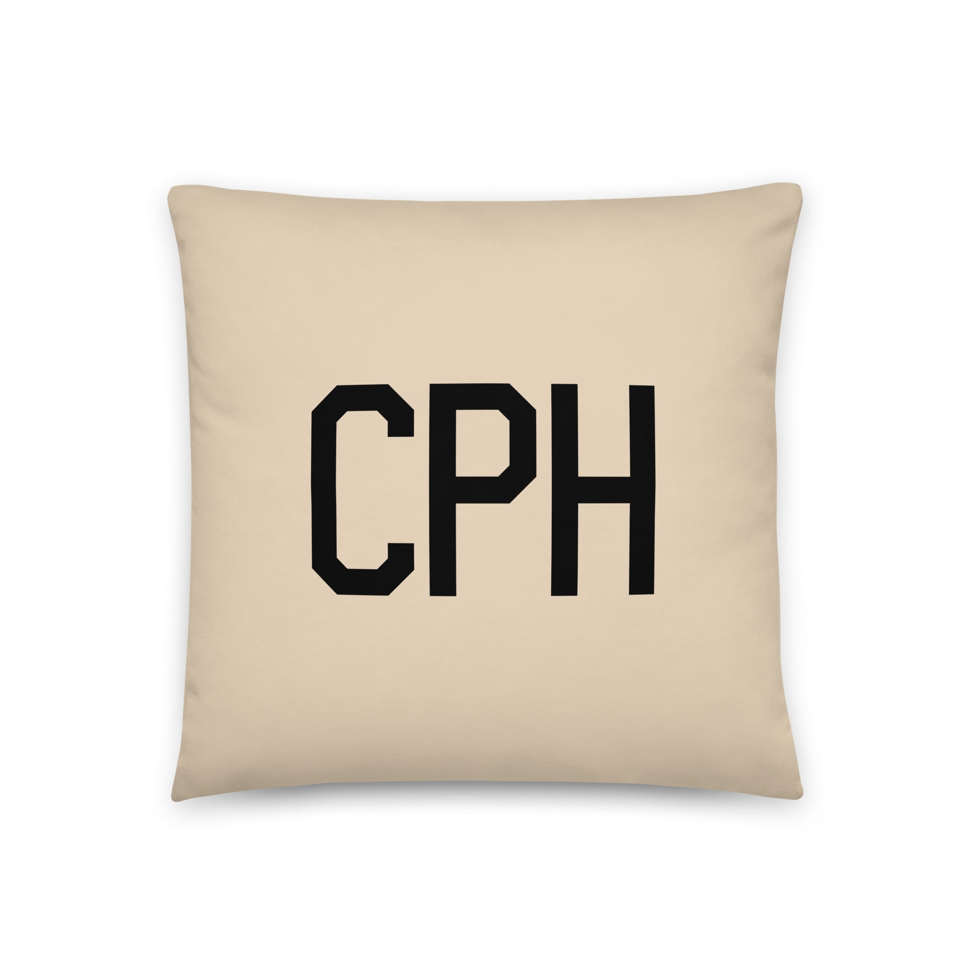 CPH Copenhagen Throw Pillow • Air Force Lettering & Red Buffalo Plaid • YHM Designs - Image 03
