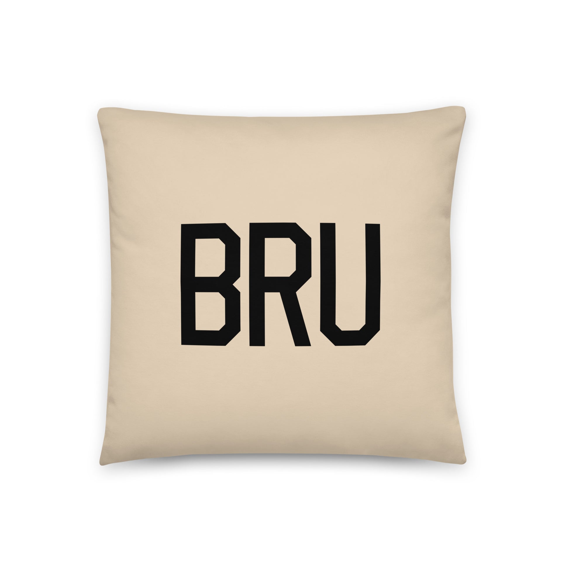 BRU Brussels Throw Pillow • Air Force Lettering & Red Buffalo Plaid • YHM Designs - Image 03