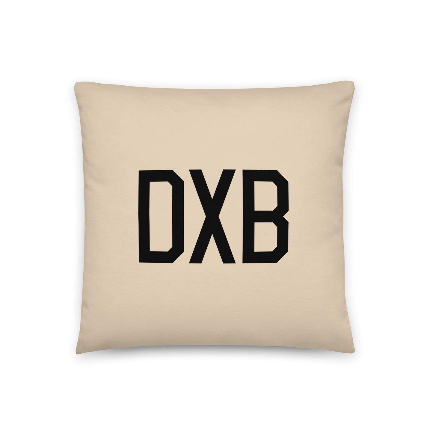 DXB Dubai Throw Pillow • Air Force Lettering & Red Buffalo Plaid • YHM Designs - Image 03