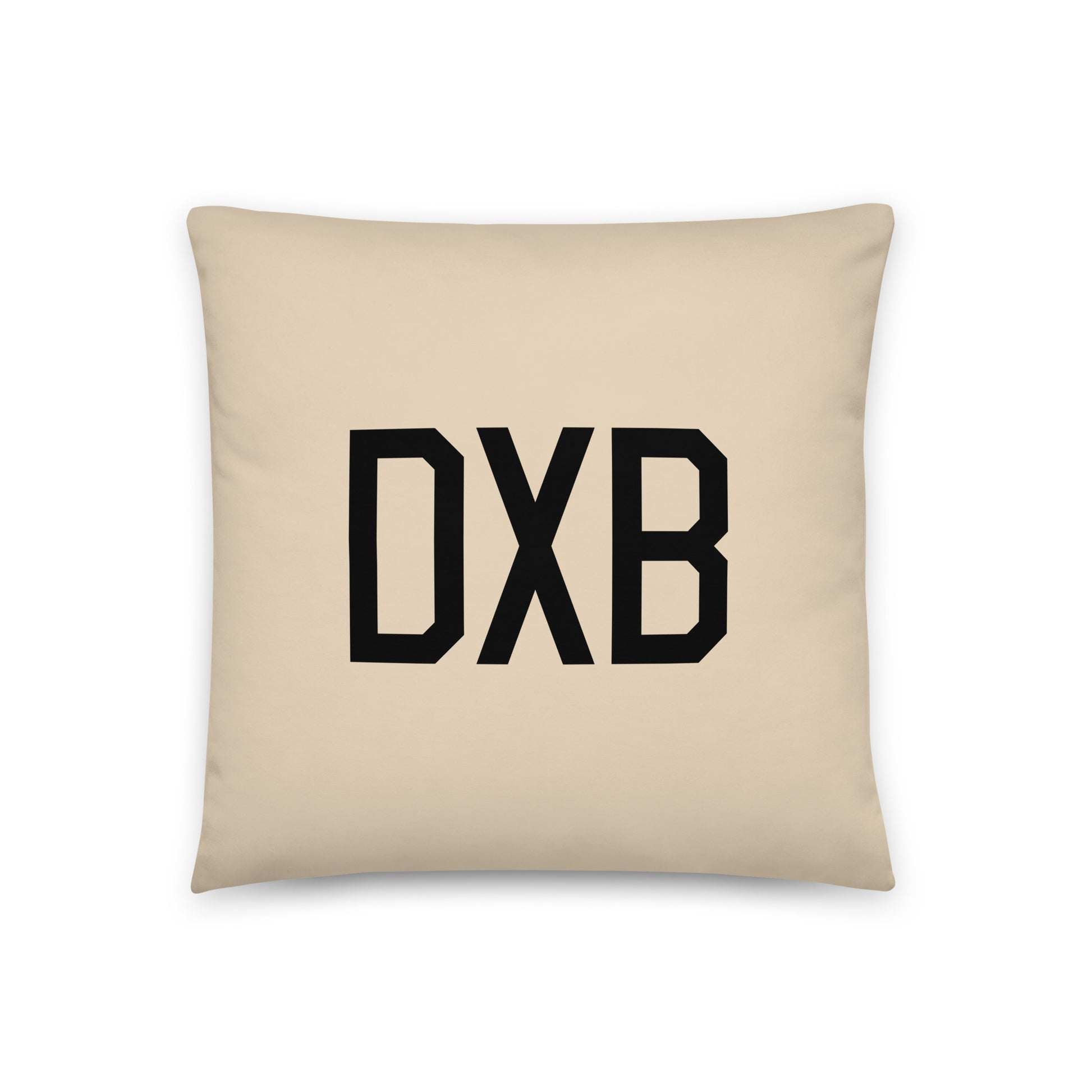 DXB Dubai Throw Pillow • Air Force Lettering & Red Buffalo Plaid • YHM Designs - Image 03