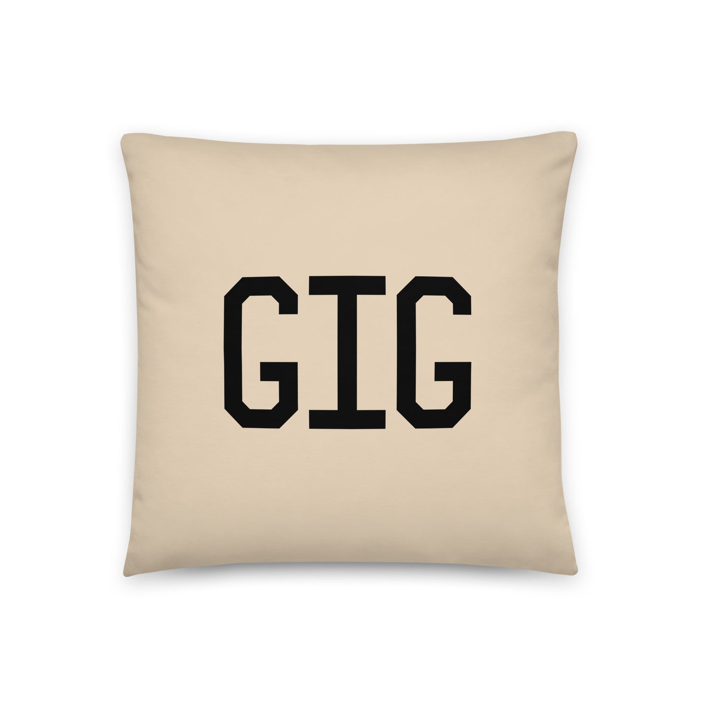 GIG Rio de Janeiro Throw Pillow • Air Force Lettering & Red Buffalo Plaid • YHM Designs - Image 03