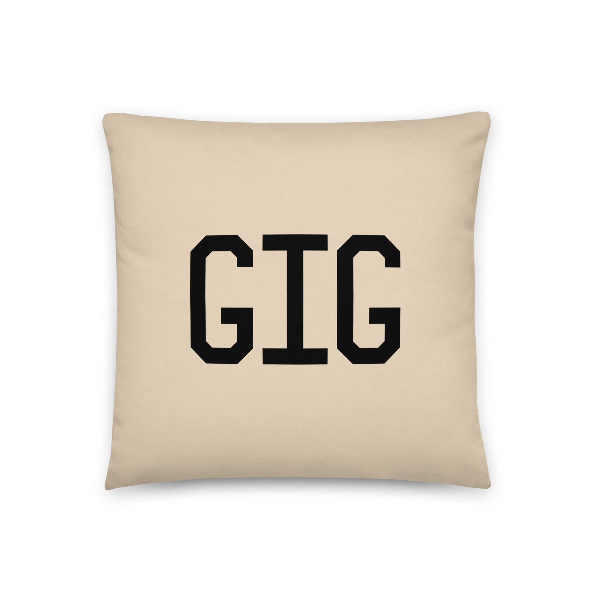GIG Rio de Janeiro Throw Pillow • Air Force Lettering & Red Buffalo Plaid • YHM Designs - Image 03