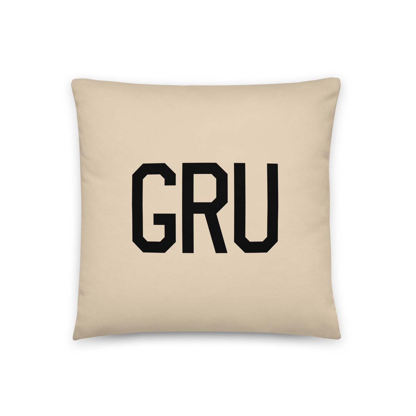 GRU Sao Paulo Throw Pillow • Air Force Lettering & Red Buffalo Plaid • YHM Designs - Image 03