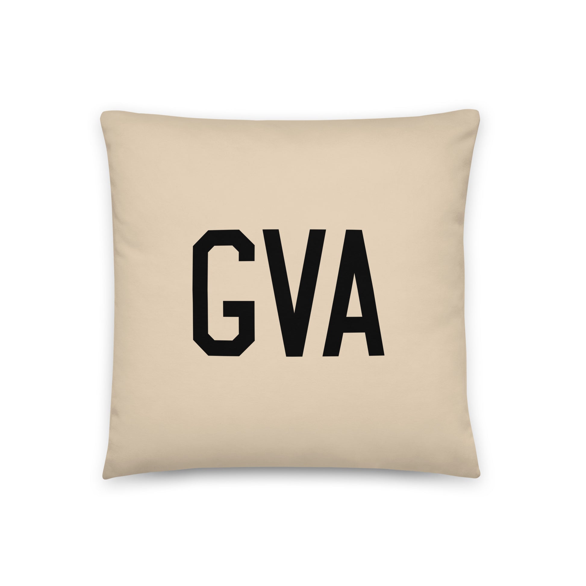 GVA Geneva Throw Pillow • Air Force Lettering & Red Buffalo Plaid • YHM Designs - Image 03