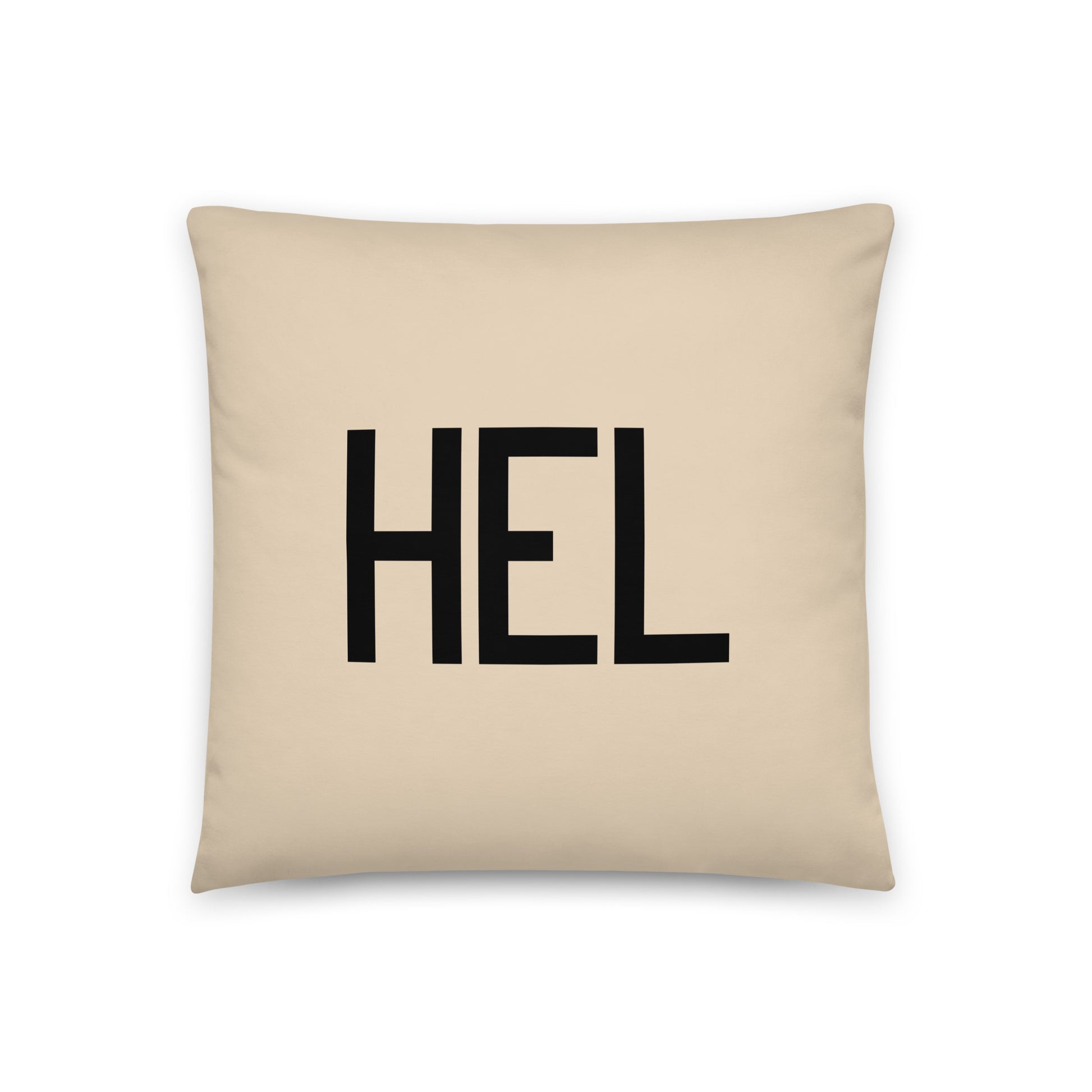 HEL Helsinki Throw Pillow • Air Force Lettering & Red Buffalo Plaid • YHM Designs - Image 03