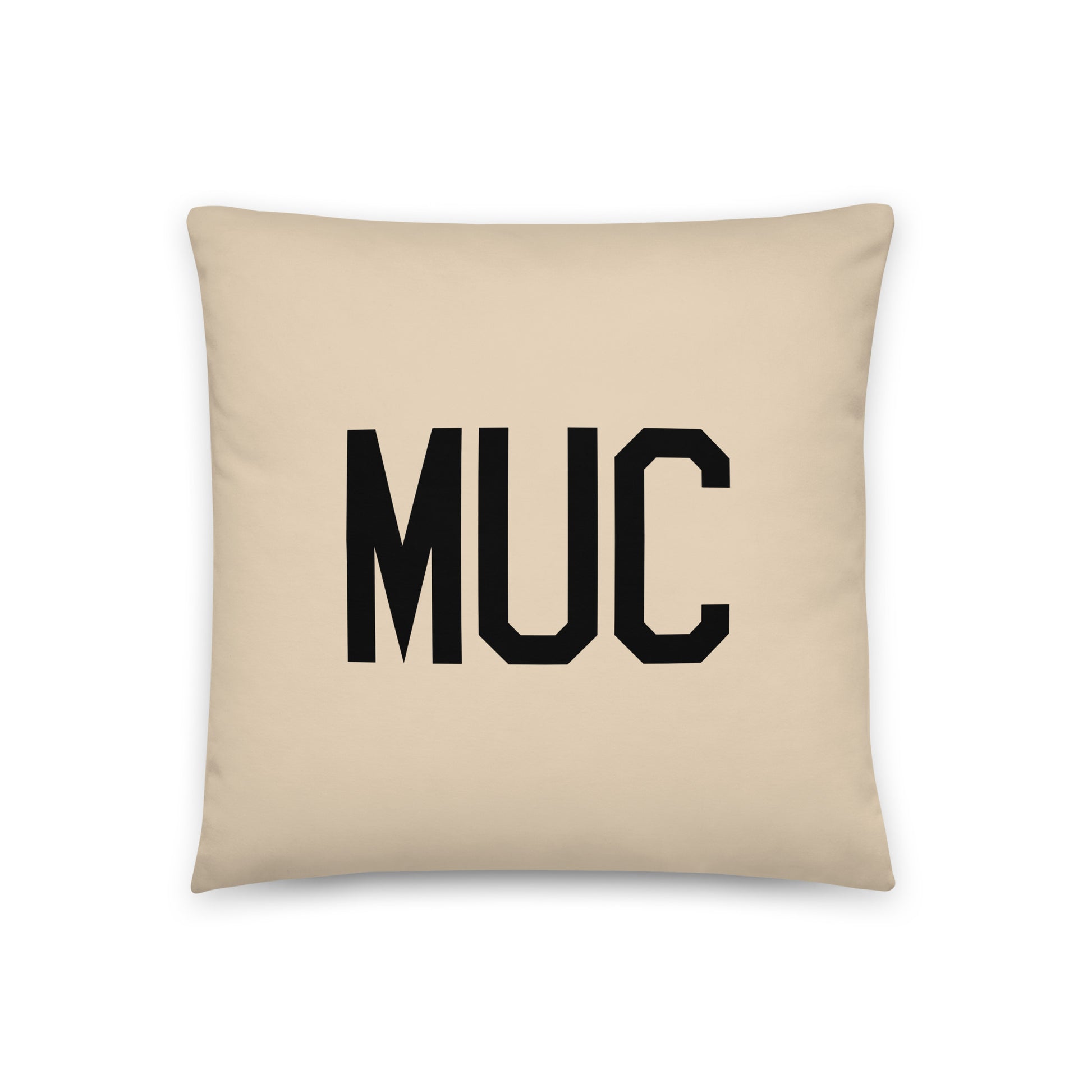 MUC Munich Throw Pillow • Air Force Lettering & Red Buffalo Plaid • YHM Designs - Image 03