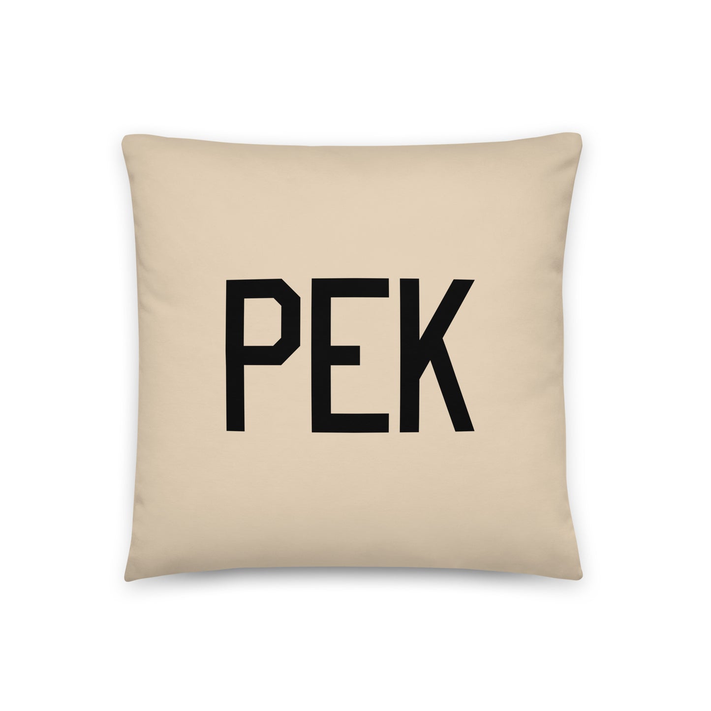 PEK Beijing Throw Pillow • Air Force Lettering & Red Buffalo Plaid • YHM Designs - Image 03