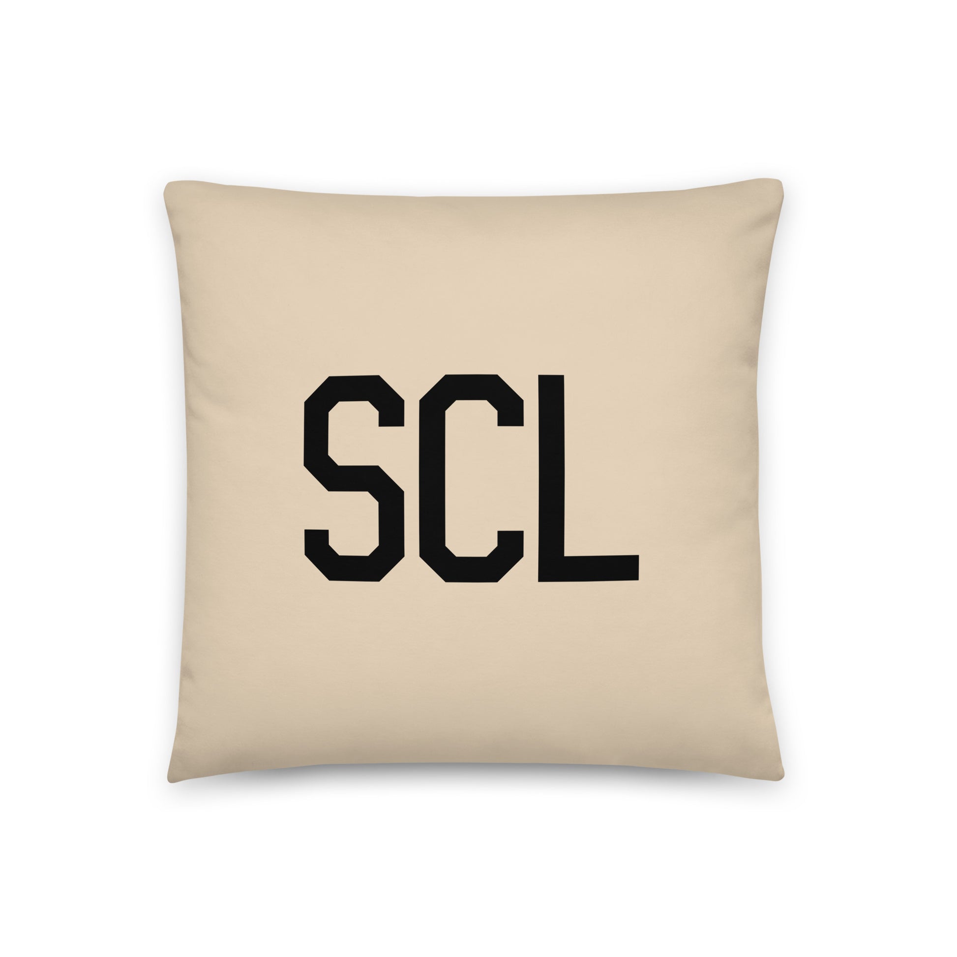 SCL Santiago Throw Pillow • Air Force Lettering & Red Buffalo Plaid • YHM Designs - Image 03