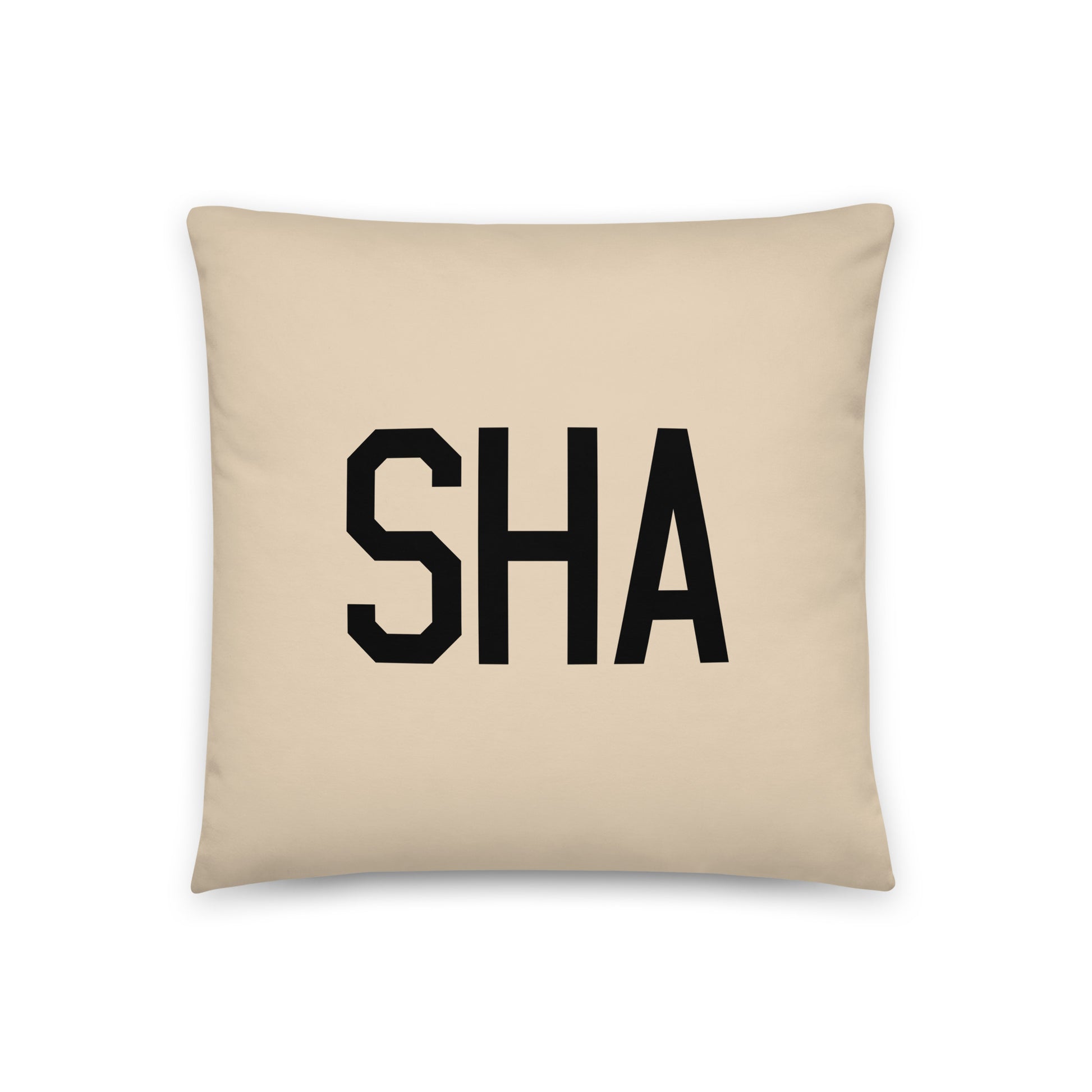 SHA Shanghai Throw Pillow • Air Force Lettering & Red Buffalo Plaid • YHM Designs - Image 03