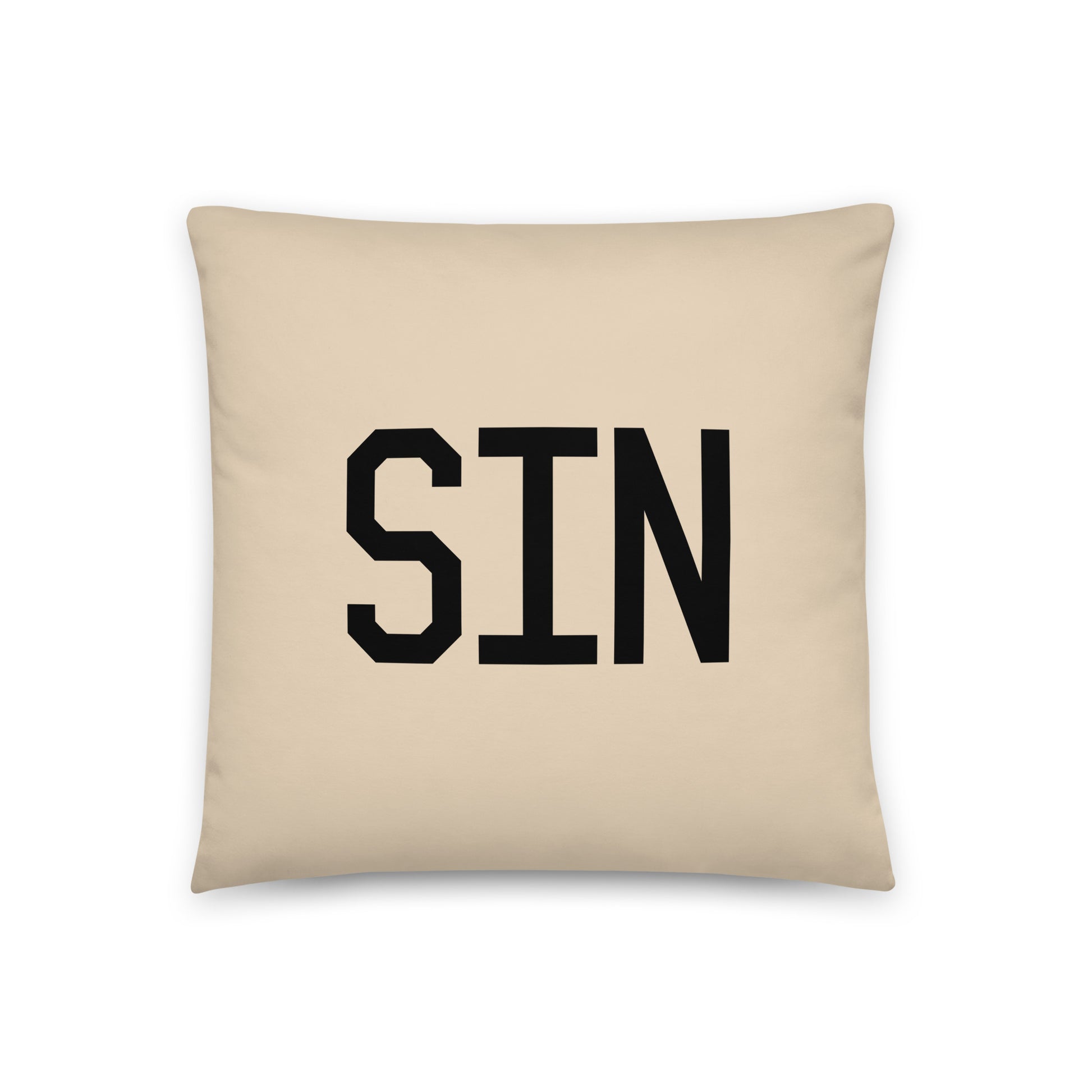 SIN Singapore Throw Pillow • Air Force Lettering & Red Buffalo Plaid • YHM Designs - Image 03