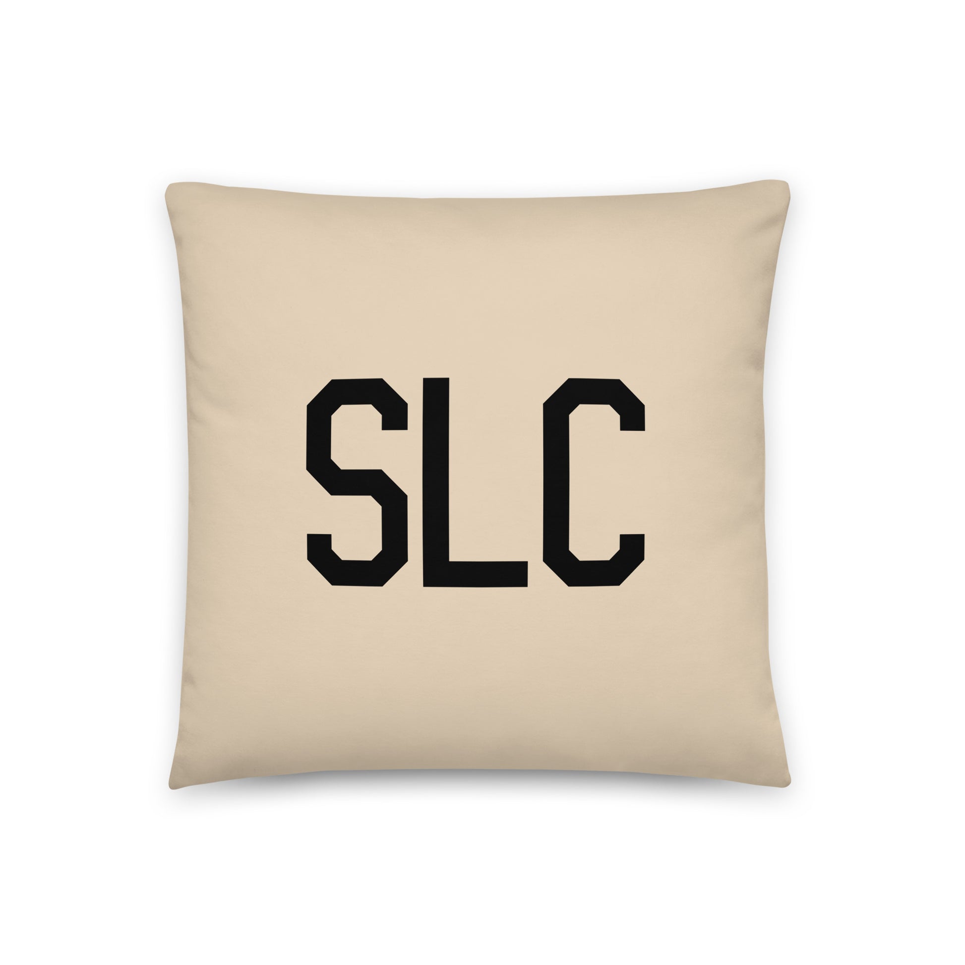 SLC Salt Lake City Throw Pillow • Air Force Lettering & Red Buffalo Plaid • YHM Designs - Image 03