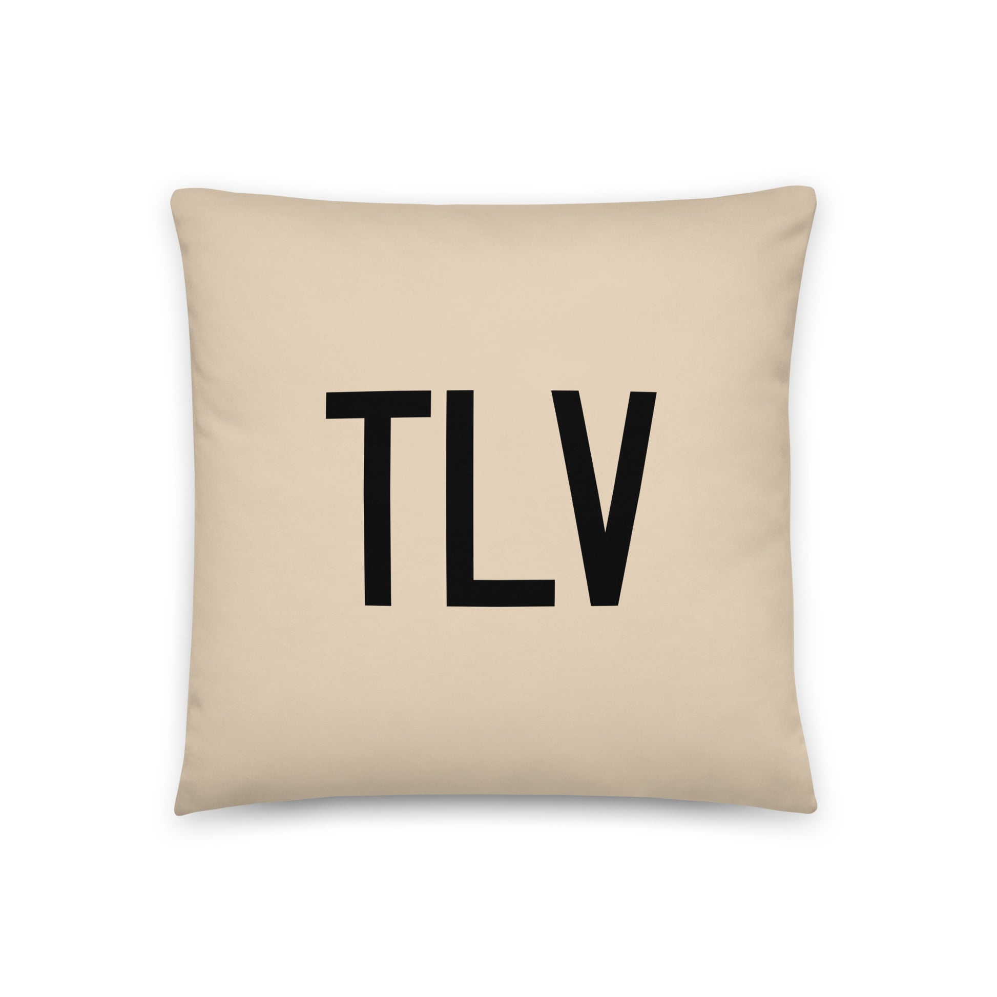 TLV Tel Aviv Throw Pillow • Air Force Lettering & Red Buffalo Plaid • YHM Designs - Image 03