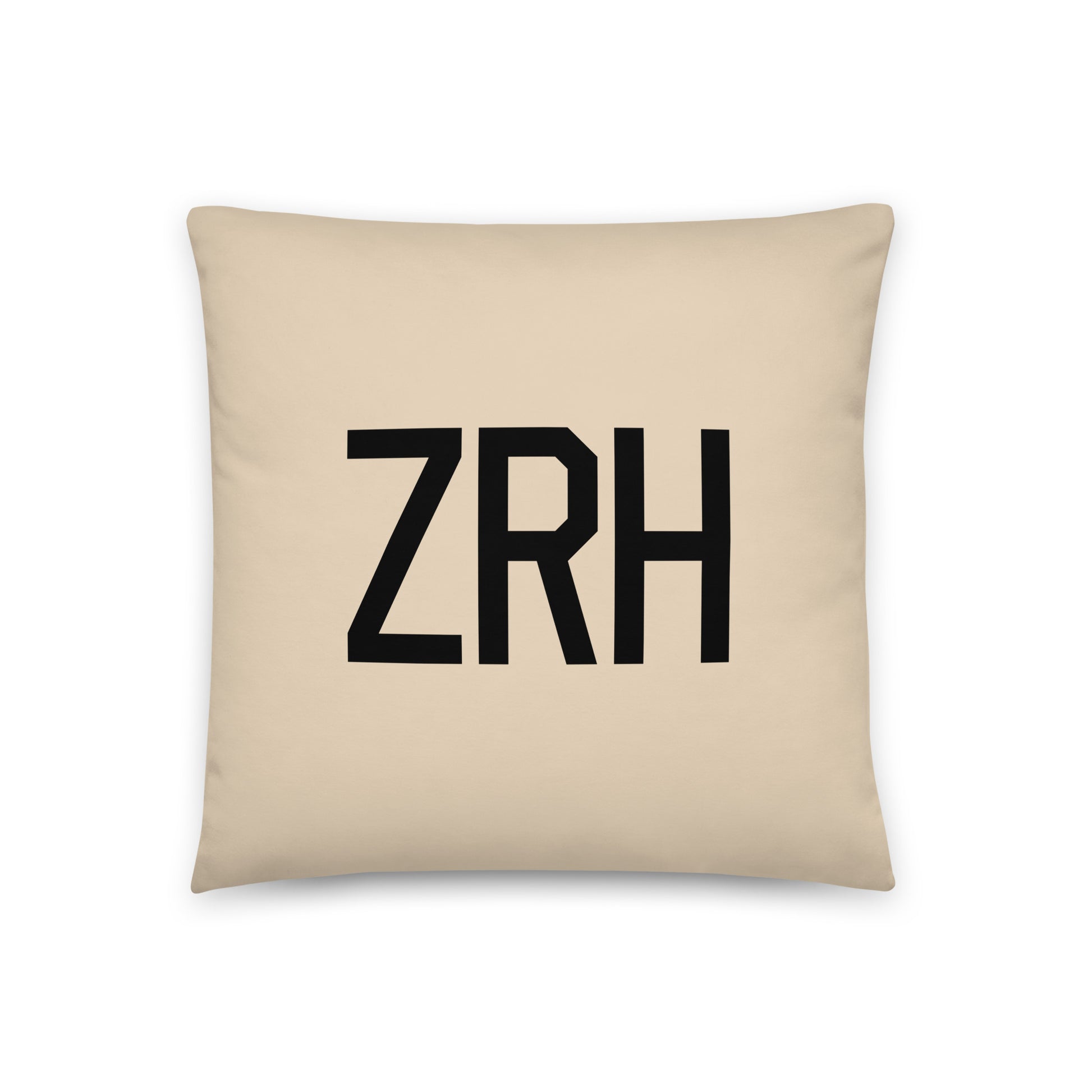 ZRH Zurich Throw Pillow • Air Force Lettering & Red Buffalo Plaid • YHM Designs - Image 03