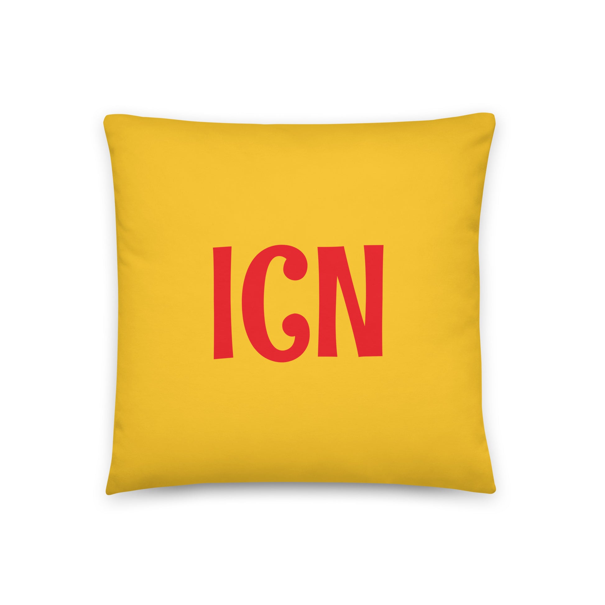 ICN Seoul Throw Pillow • Cheerful Rainbow Colours • YHM Designs - Image 03