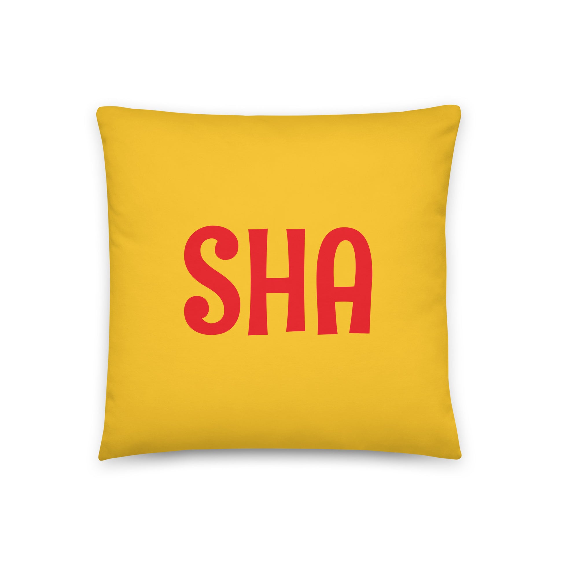 SHA Shanghai Throw Pillow • Cheerful Rainbow Colours • YHM Designs - Image 03