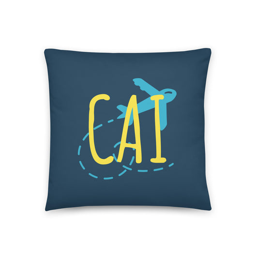 CAI Cairo Throw Pillow • Playful Airplane Design • YHM Designs - Image 01