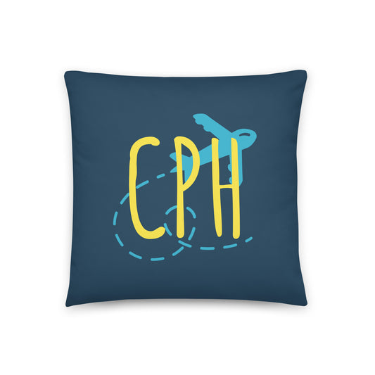 CPH Copenhagen Throw Pillow • Playful Airplane Design • YHM Designs - Image 01