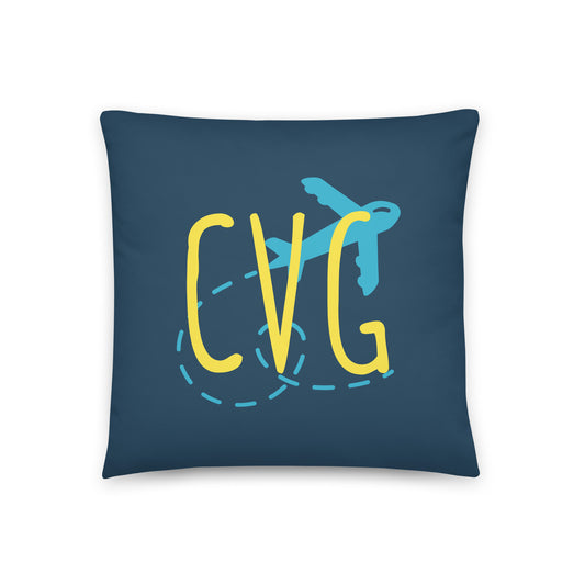 Airplane Throw Pillow • CVG Cincinnati • YHM Designs - Image 01