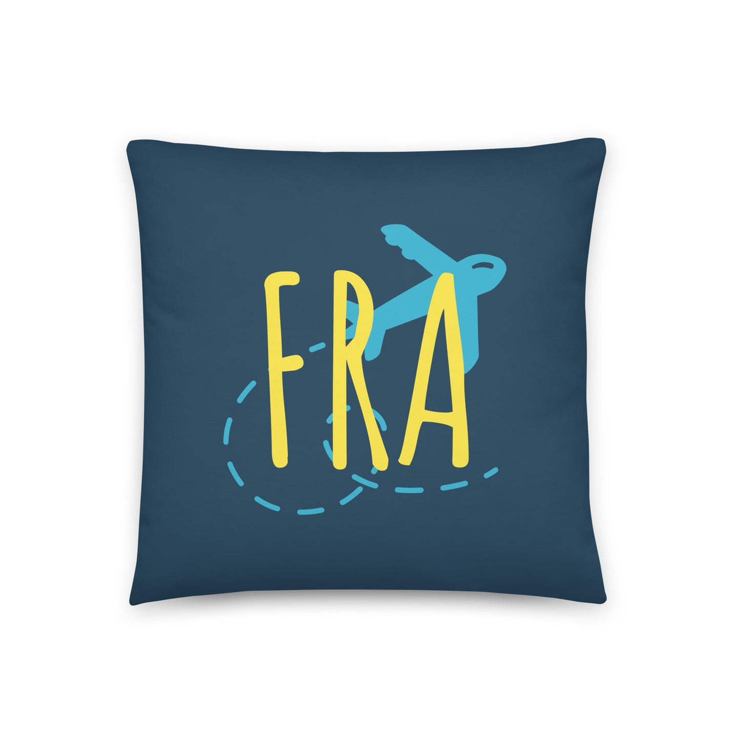 FRA Frankfurt Throw Pillow • Playful Airplane Design • YHM Designs - Image 01
