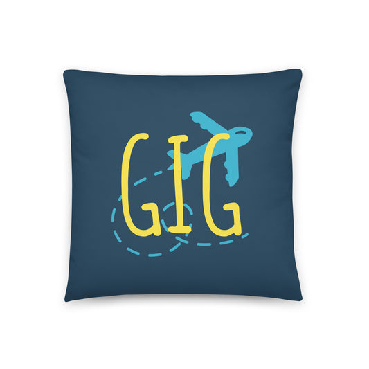 GIG Rio de Janeiro Throw Pillow • Playful Airplane Design • YHM Designs - Image 01