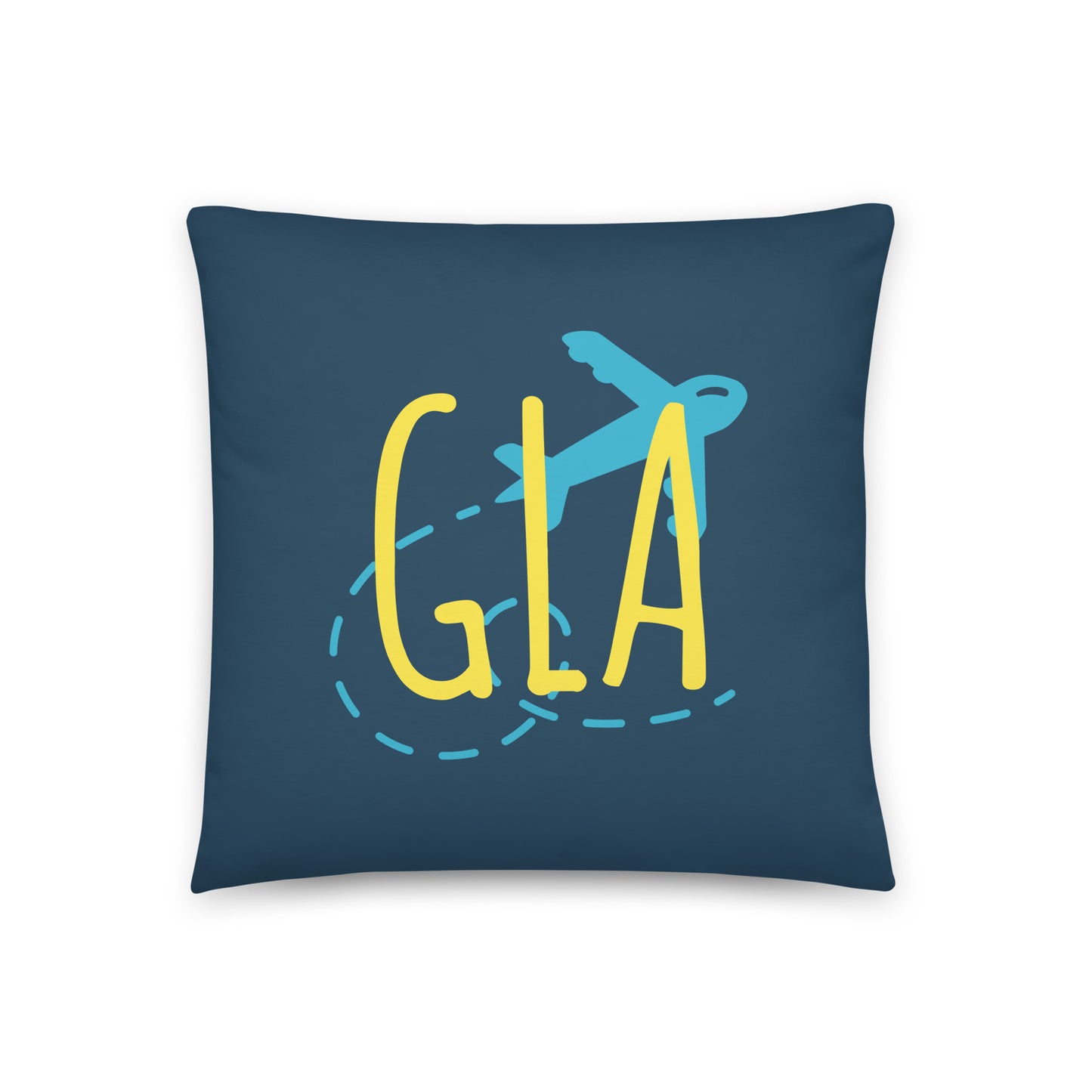 Airplane Throw Pillow • GLA Glasgow • YHM Designs - Image 01