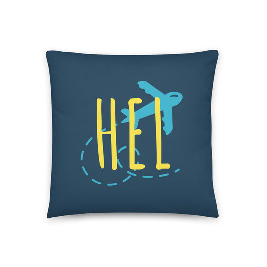 HEL Helsinki Throw Pillow • Playful Airplane Design • YHM Designs - Image 01
