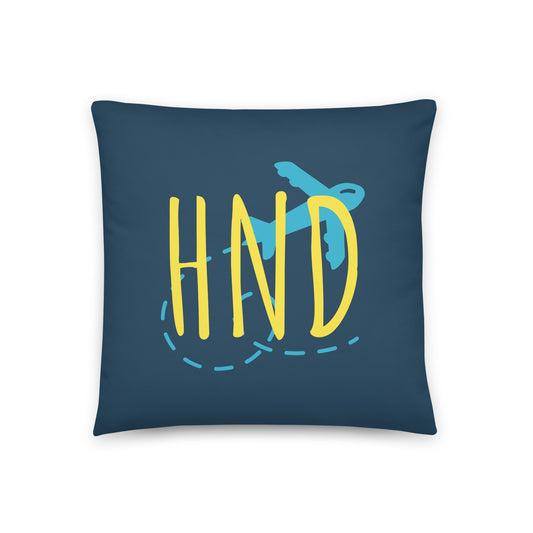 HND Tokyo Throw Pillow • Playful Airplane Design • YHM Designs - Image 01