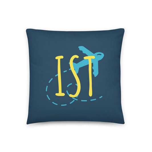 IST Istanbul Throw Pillow • Playful Airplane Design • YHM Designs - Image 01