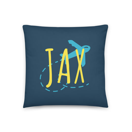 Airplane Throw Pillow • JAX Jacksonville • YHM Designs - Image 01