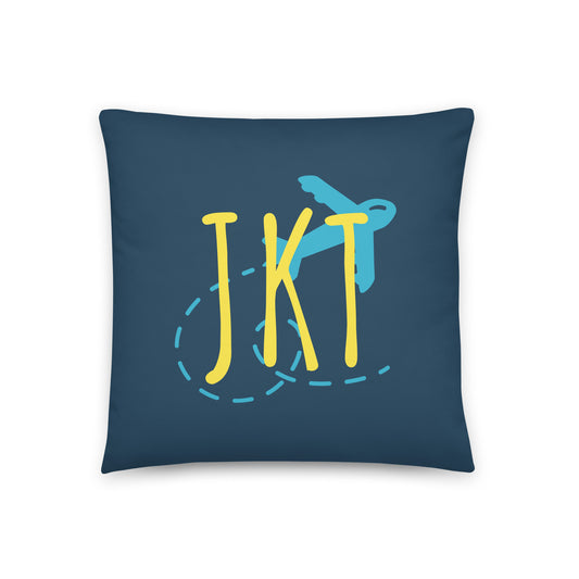 JKT Jakarta Throw Pillow • Playful Airplane Design • YHM Designs - Image 01