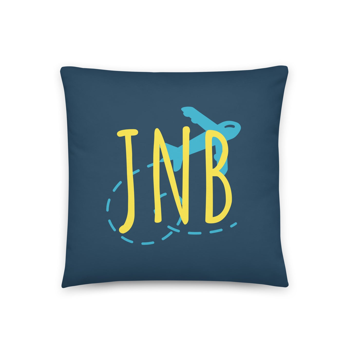 JNB Johannesburg Throw Pillow • Playful Airplane Design • YHM Designs - Image 01