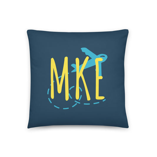 Airplane Throw Pillow • MKE Milwaukee • YHM Designs - Image 01