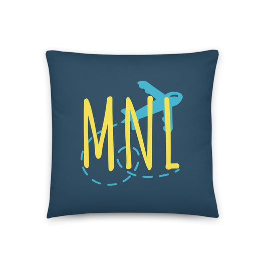 MNL Manila Throw Pillow • Playful Airplane Design • YHM Designs - Image 01