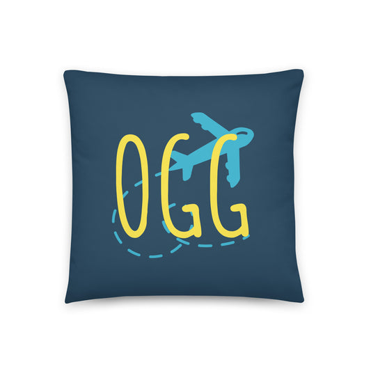 Airplane Throw Pillow • OGG Maui • YHM Designs - Image 01