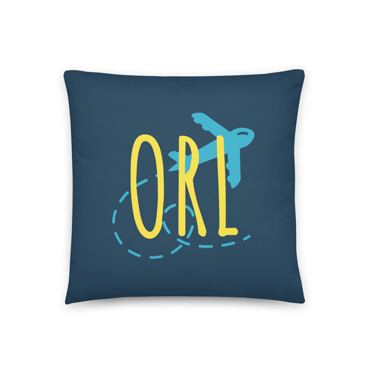 Airplane Throw Pillow • ORL Orlando • YHM Designs - Image 01