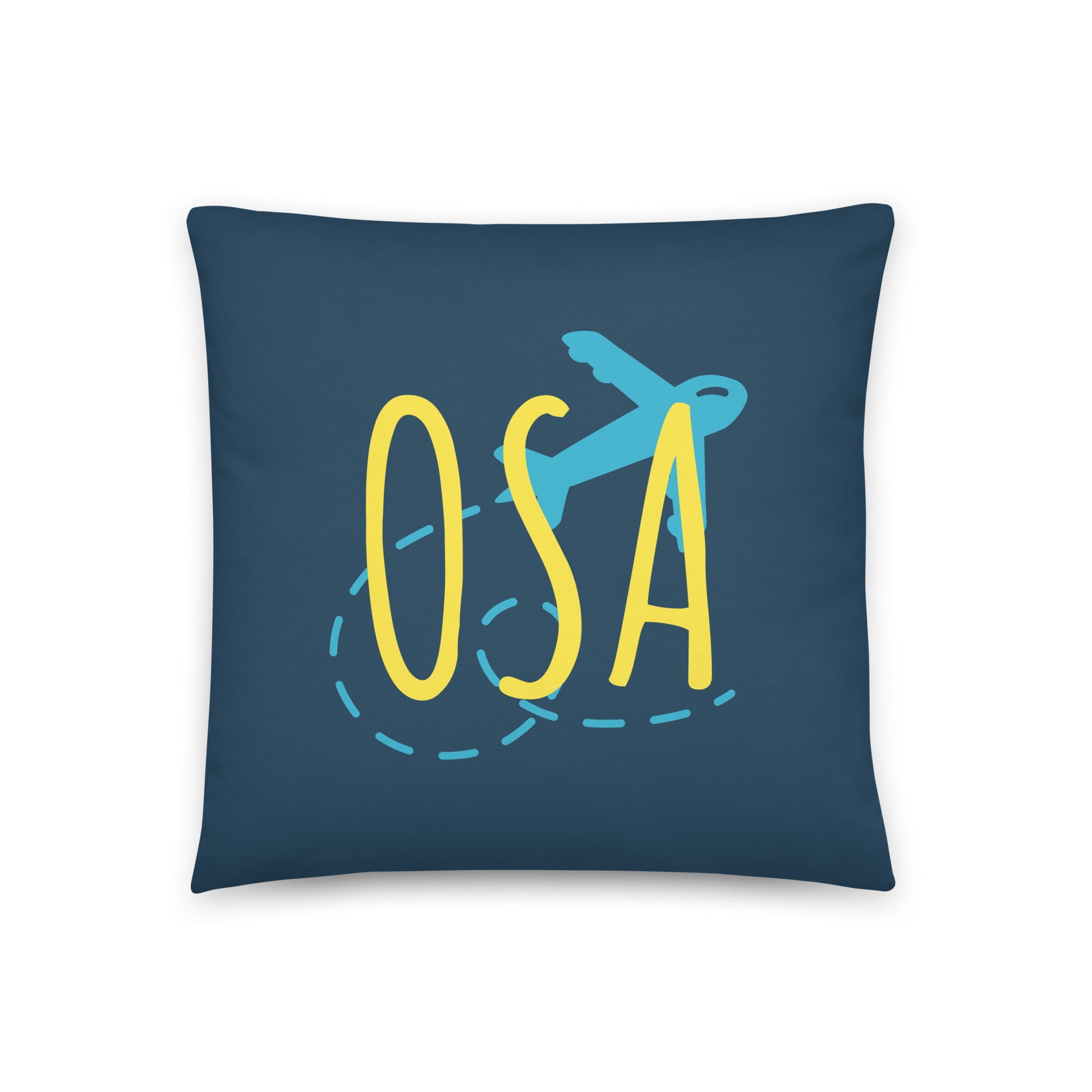 OSA Osaka Throw Pillow • Playful Airplane Design • YHM Designs - Image 01