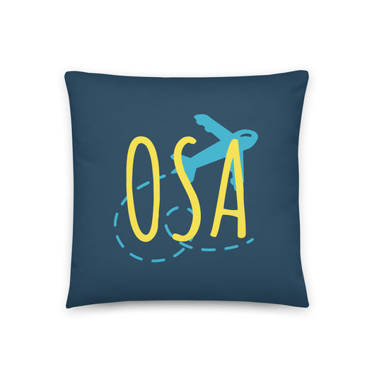 OSA Osaka Throw Pillow • Playful Airplane Design • YHM Designs - Image 01