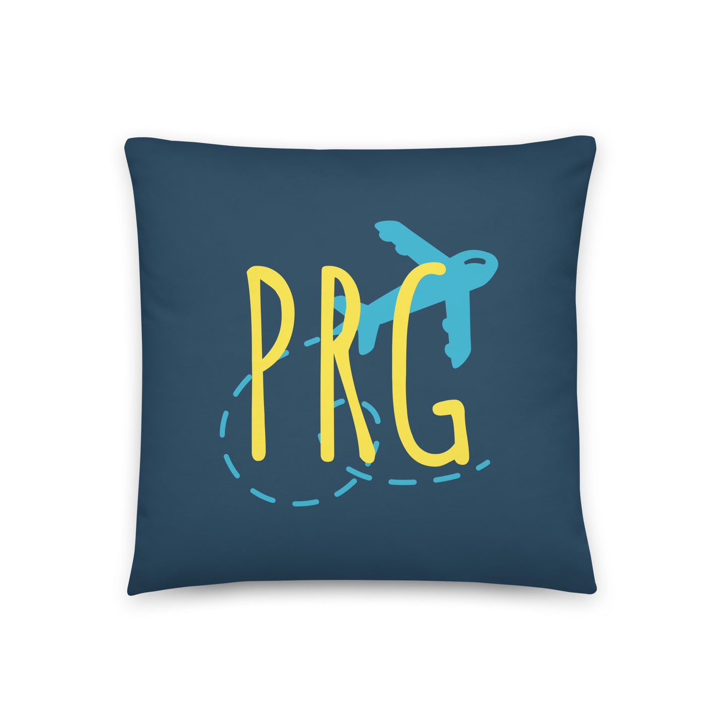 PRG Prague Throw Pillow • Playful Airplane Design • YHM Designs - Image 01