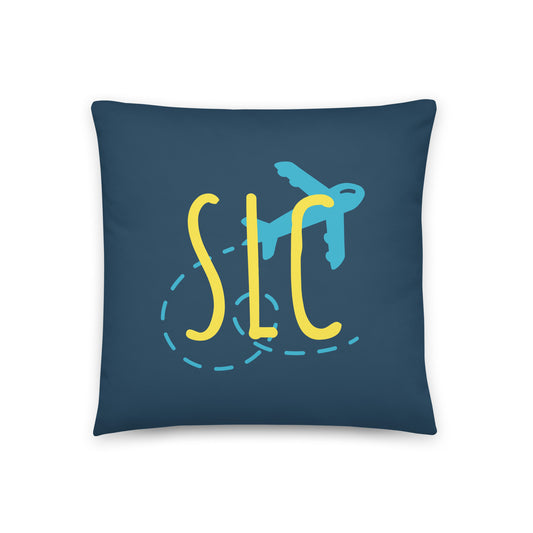 Airplane Throw Pillow • SLC Salt Lake City • YHM Designs - Image 01