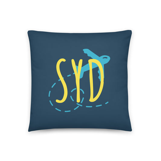 SYD Sydney Throw Pillow • Playful Airplane Design • YHM Designs - Image 01