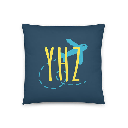 Airplane Throw Pillow • YHZ Halifax • YHM Designs - Image 01