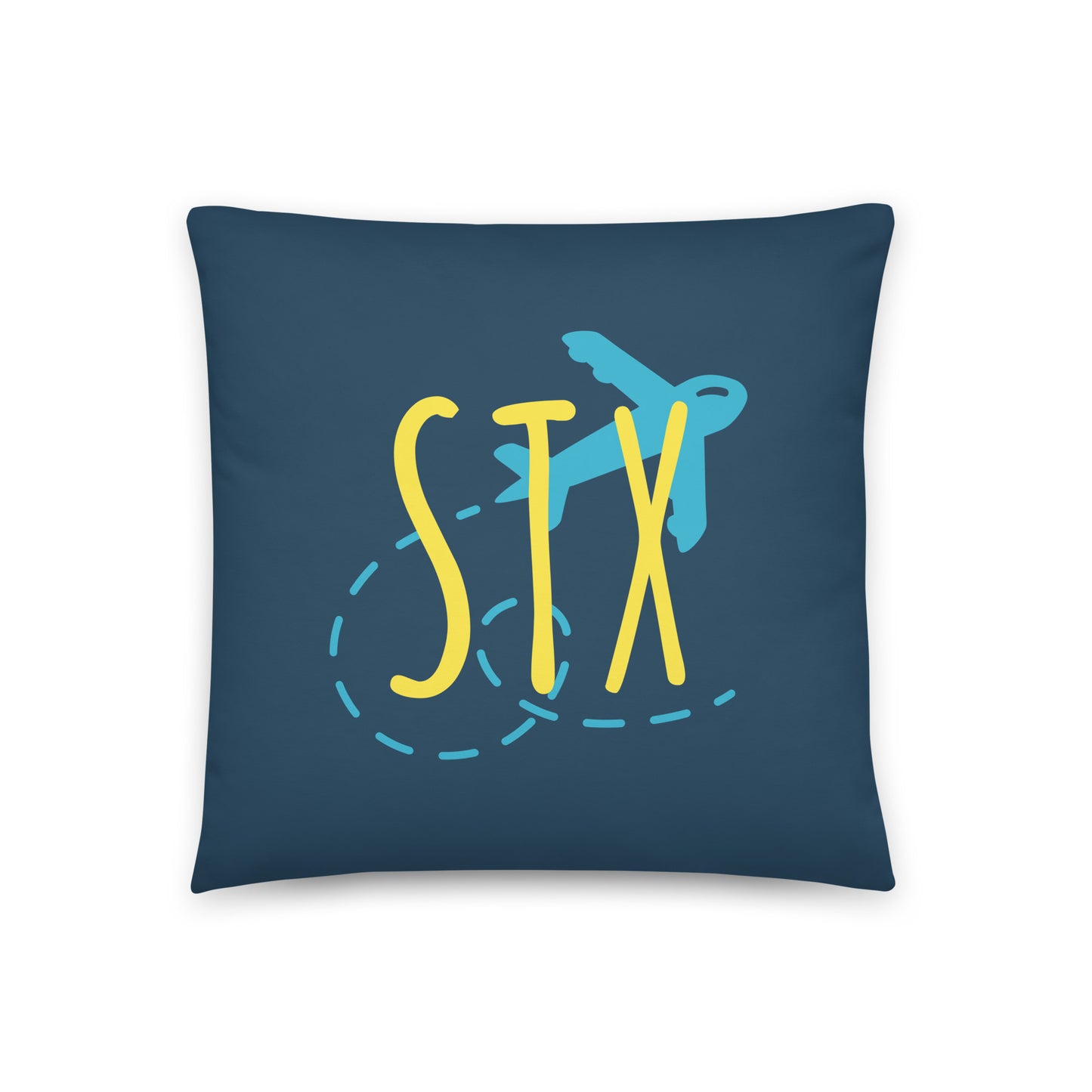 STX St. Croix Throw Pillow • Playful Airplane Design • YHM Designs - Image 01