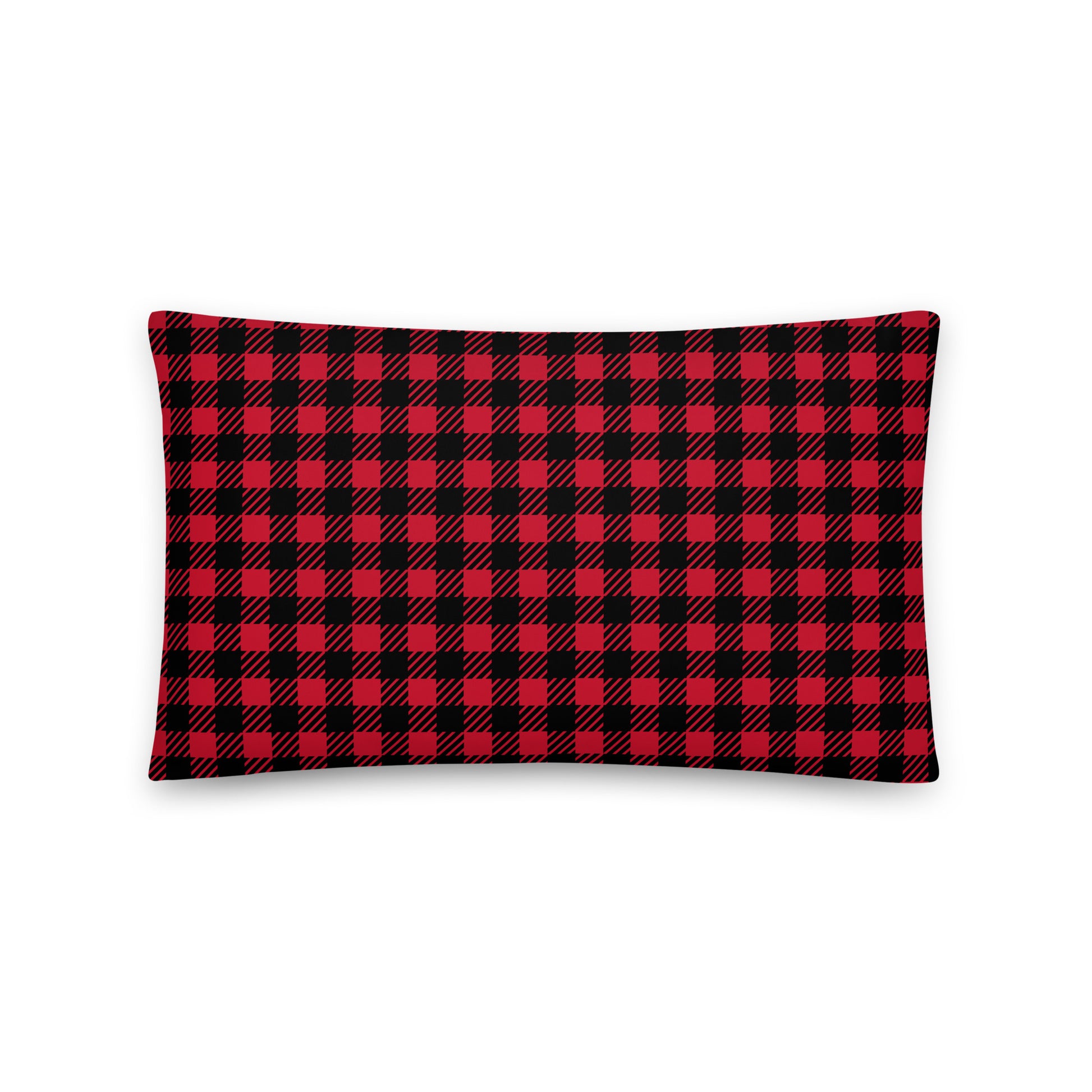 ZRH Zurich Throw Pillow • Air Force Lettering & Red Buffalo Plaid • YHM Designs - Image 06