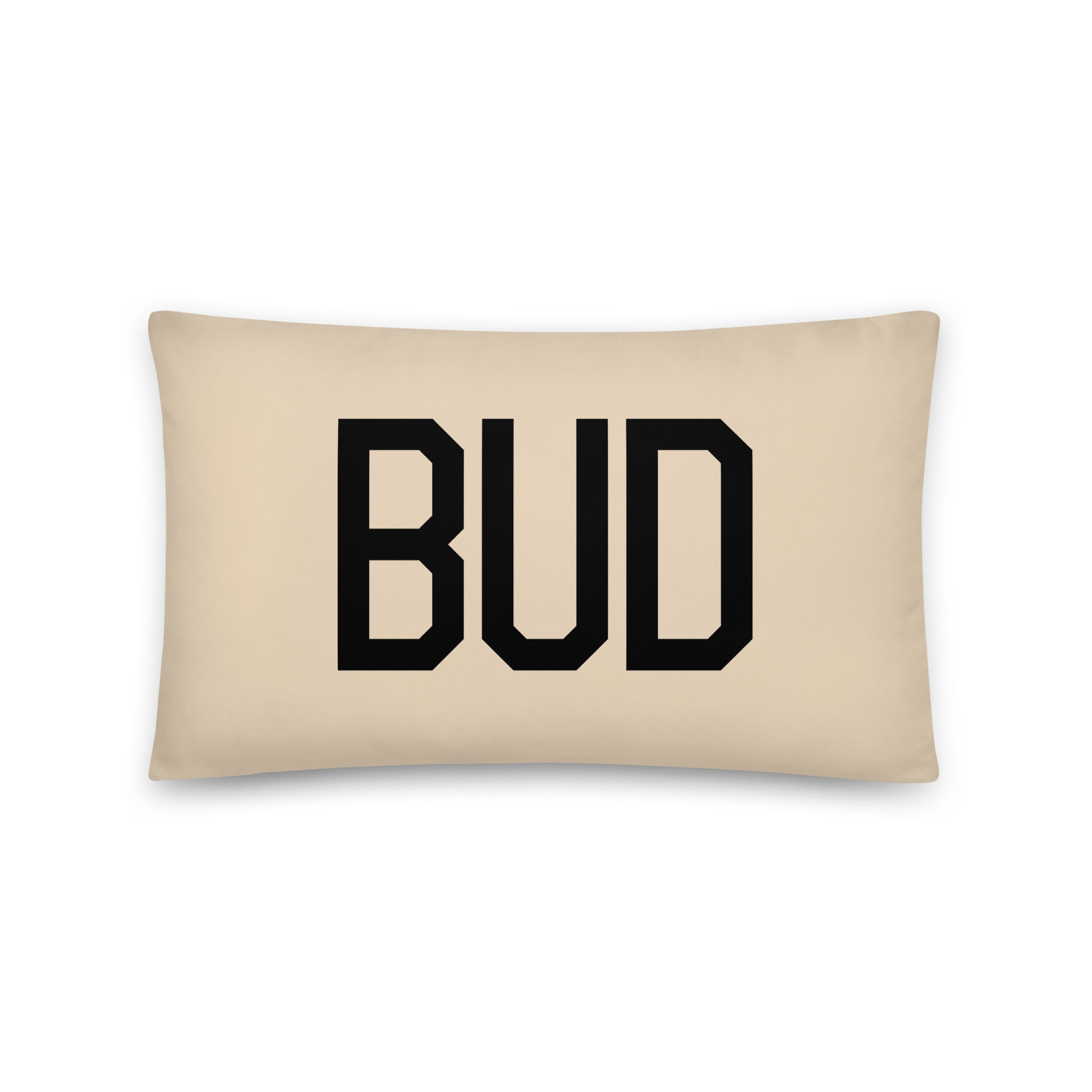BUD Budapest Throw Pillow • Air Force Lettering & Red Buffalo Plaid • YHM Designs - Image 05