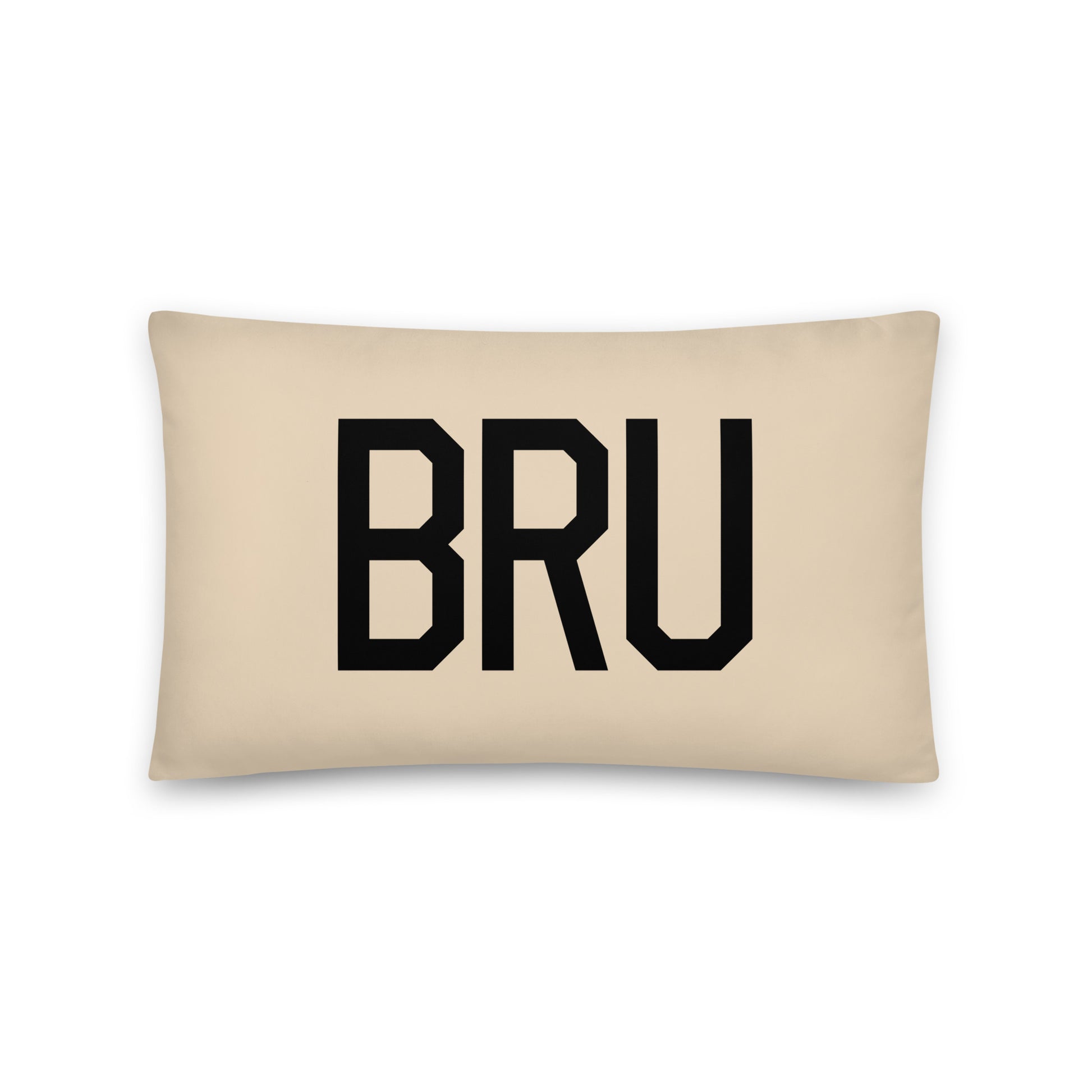 BRU Brussels Throw Pillow • Air Force Lettering & Red Buffalo Plaid • YHM Designs - Image 05