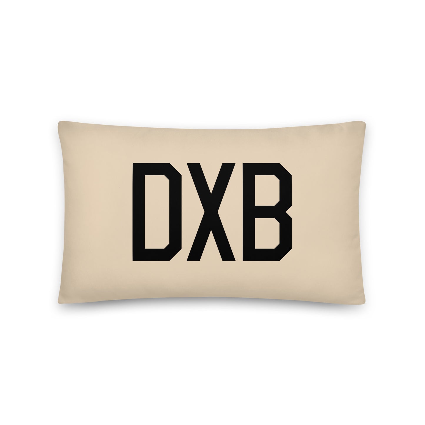 DXB Dubai Throw Pillow • Air Force Lettering & Red Buffalo Plaid • YHM Designs - Image 05