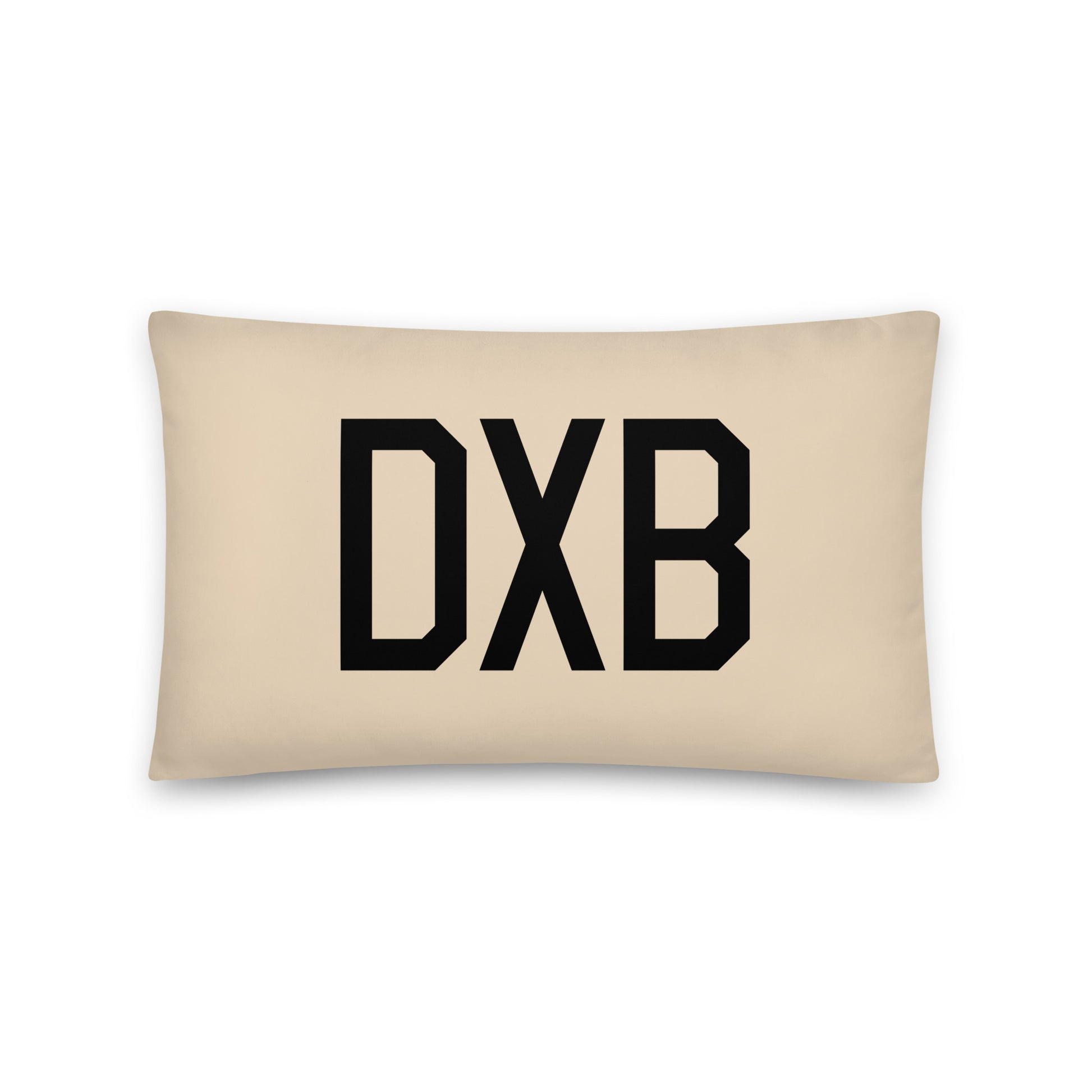 DXB Dubai Throw Pillow • Air Force Lettering & Red Buffalo Plaid • YHM Designs - Image 05