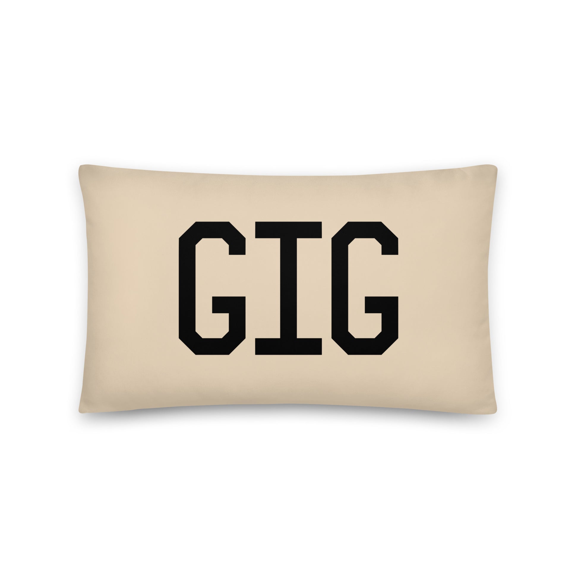 GIG Rio de Janeiro Throw Pillow • Air Force Lettering & Red Buffalo Plaid • YHM Designs - Image 05