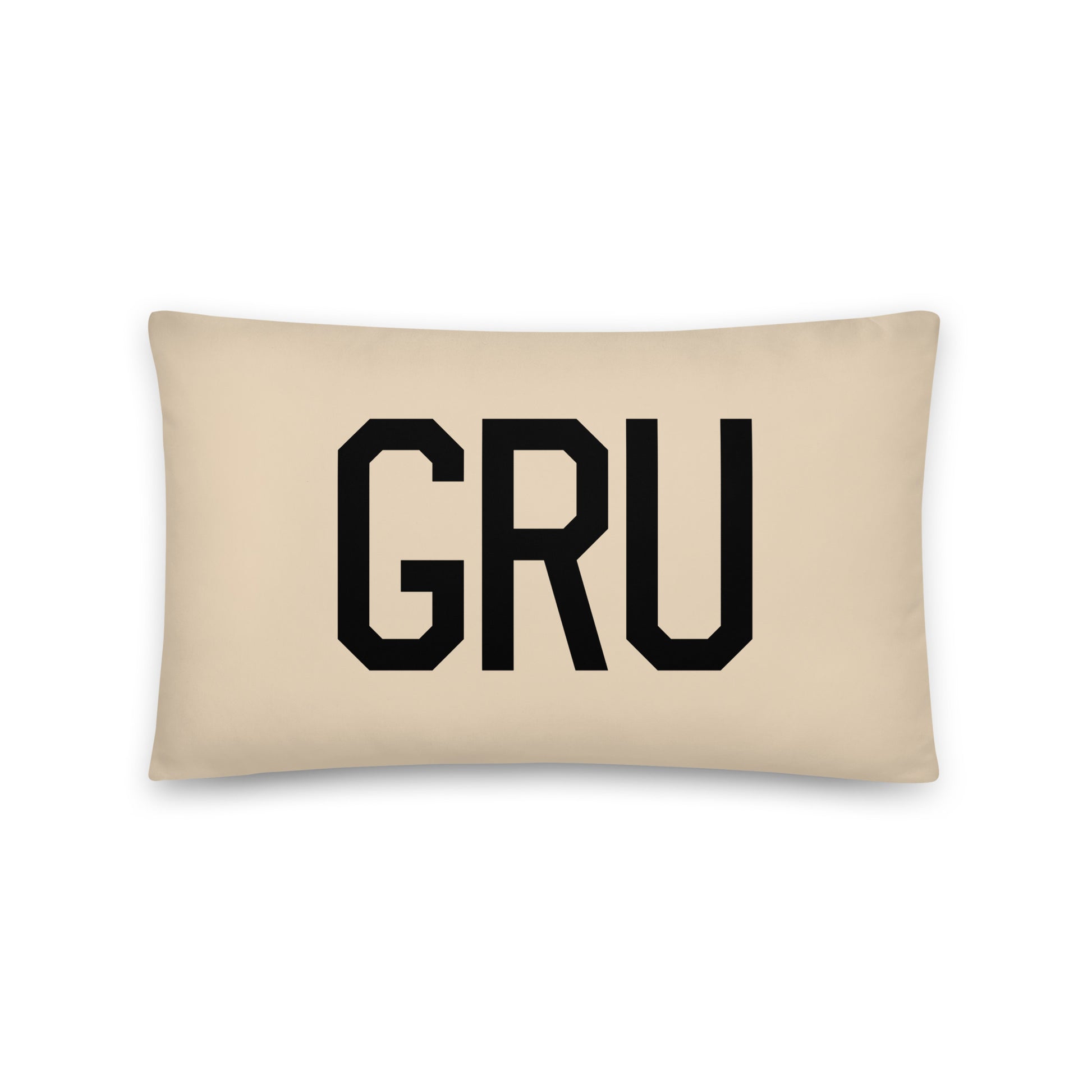 GRU Sao Paulo Throw Pillow • Air Force Lettering & Red Buffalo Plaid • YHM Designs - Image 05