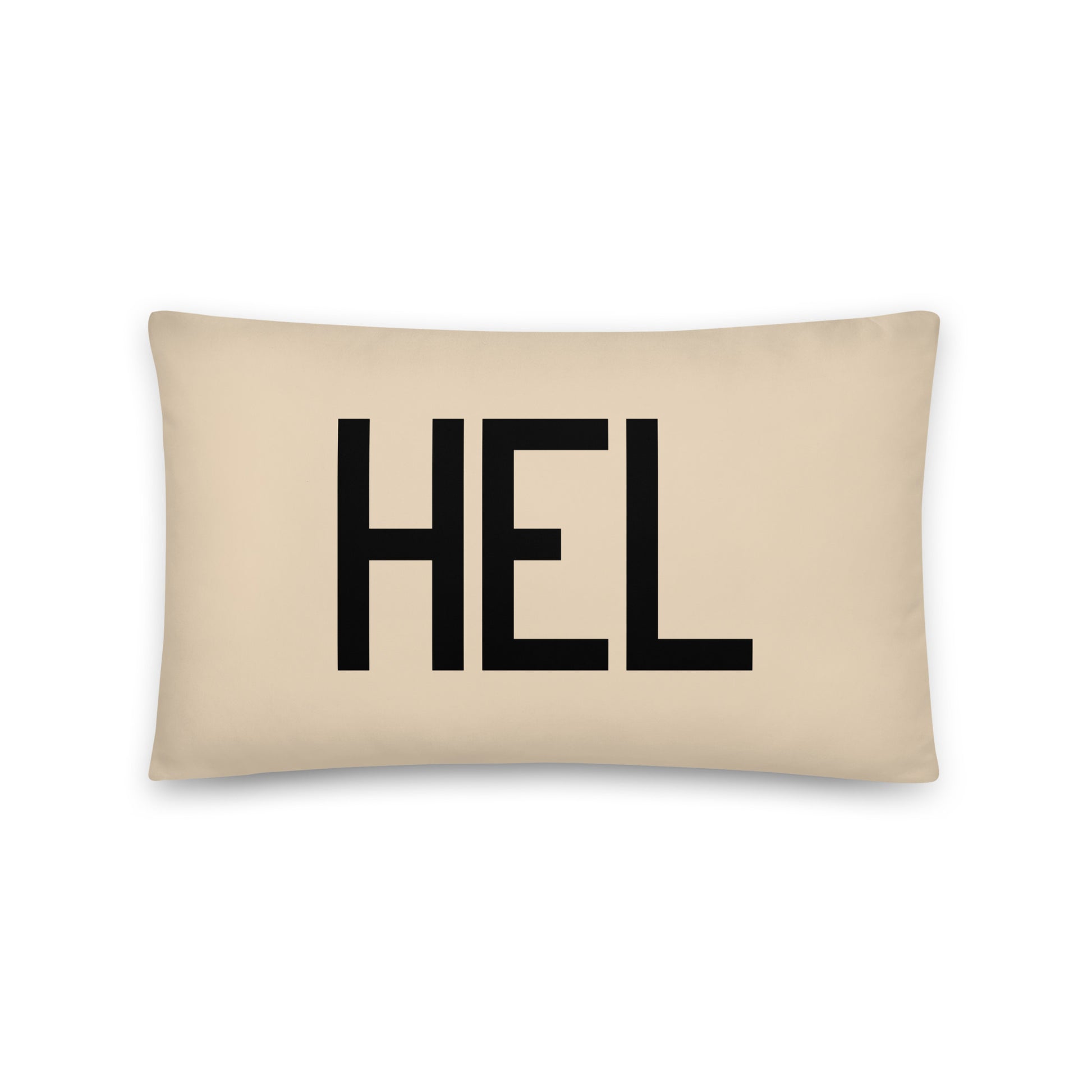 HEL Helsinki Throw Pillow • Air Force Lettering & Red Buffalo Plaid • YHM Designs - Image 05